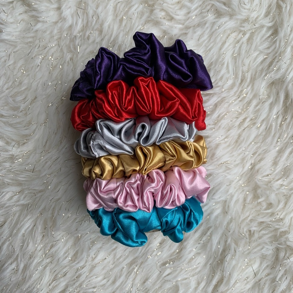 Sets of 2 Small Satin Hair Scrunchies.